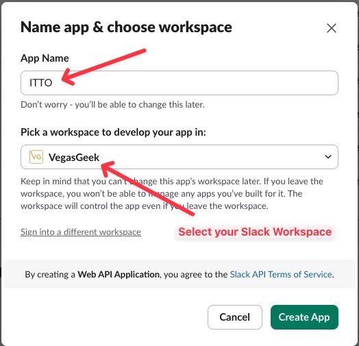 Slack's Name App and select workshop screenshot